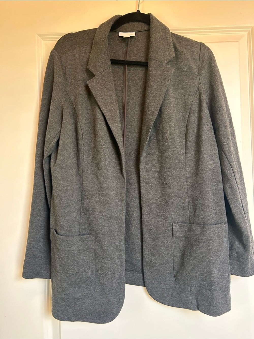 J. Jill Ponte Knit Charcoal Boyfriend Blazer